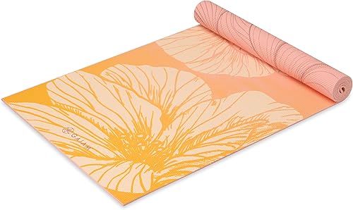 Vista 19 de Gaiam tapete de yoga prémium, estampado, extra grueso y antideslizante, de 15/64 pulgadas, para todo tipo de yoga, de pilates y de ejercicios