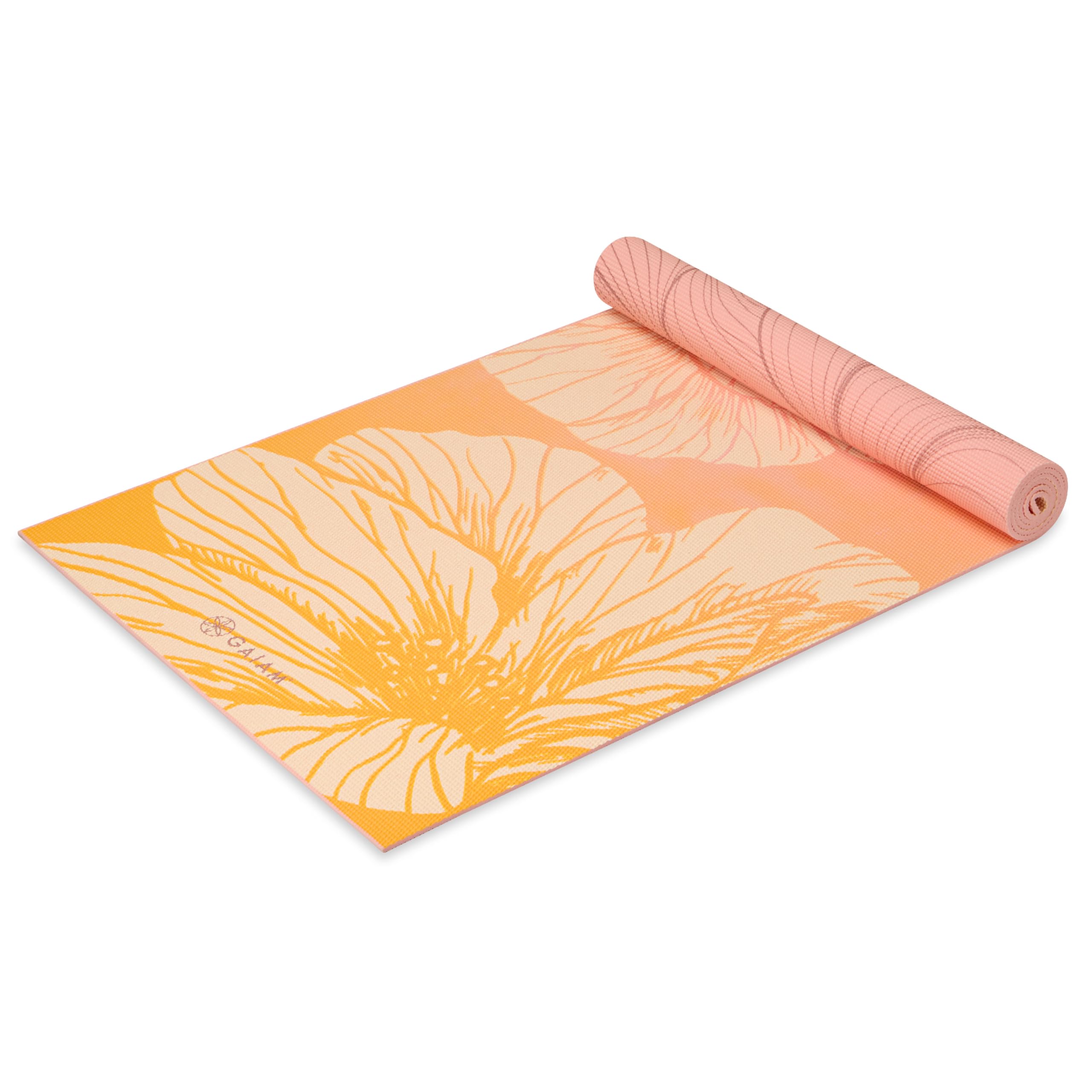 Gaiam Yoga Mat - Premium 6mm Print Reversible Extra Thick Non Slip Exercise & Fitness Mat for All Types of Yoga, Pilates & Floor Workouts (68" x 24" x 6mm Thick)