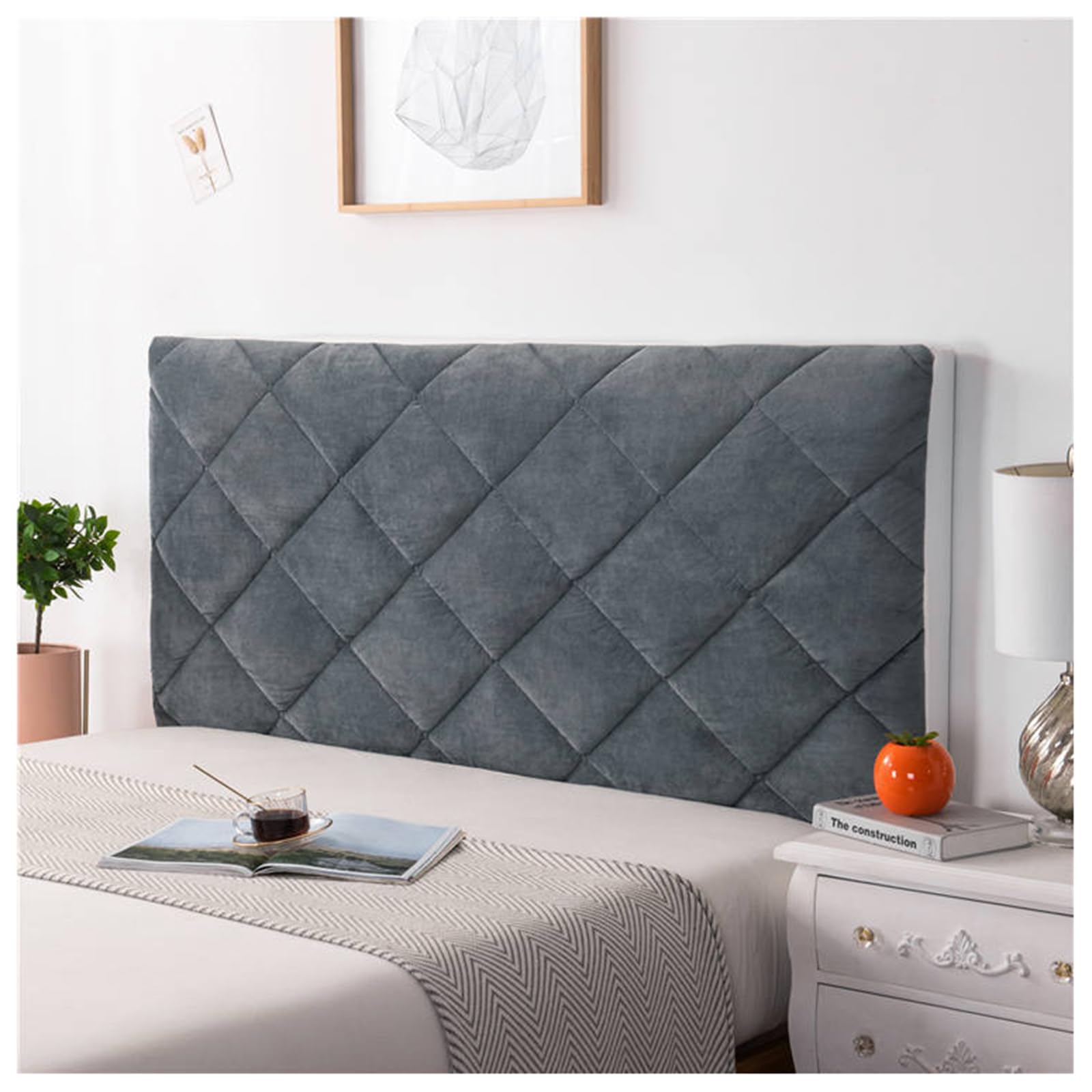 XJKH Headboard Cover for Beds - Padded Thicken Cotton Slipcover Protector | Dustproof Stretch Bed Head Covers for Twin Queen Full California King Size - Enhance Your Bed's Look!