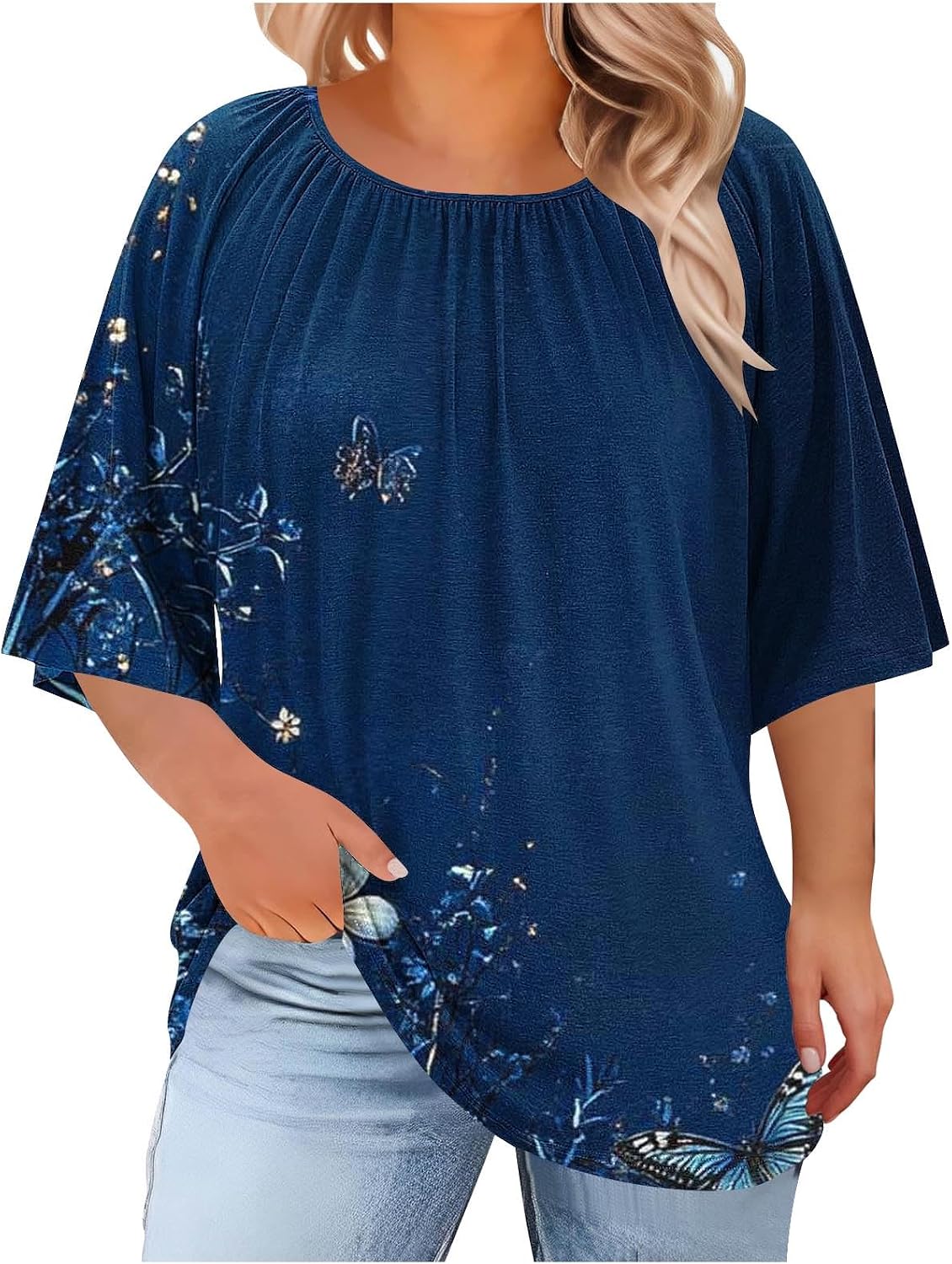 T Shirts for Women Short Sleeve Fashion Graphic Print Casual Blouses Plus Size Oversized Tops Beach Vacation Clothes