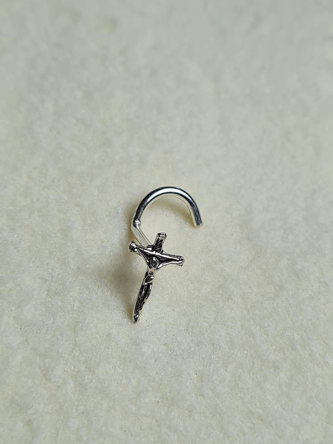 Cross Earrings/18g, 20g Nose Stud sterling silver nose stud/nose screw, Jewelry Nose Stud, Body Piercing Jewelry, Nose Piercing, Body Jewelry