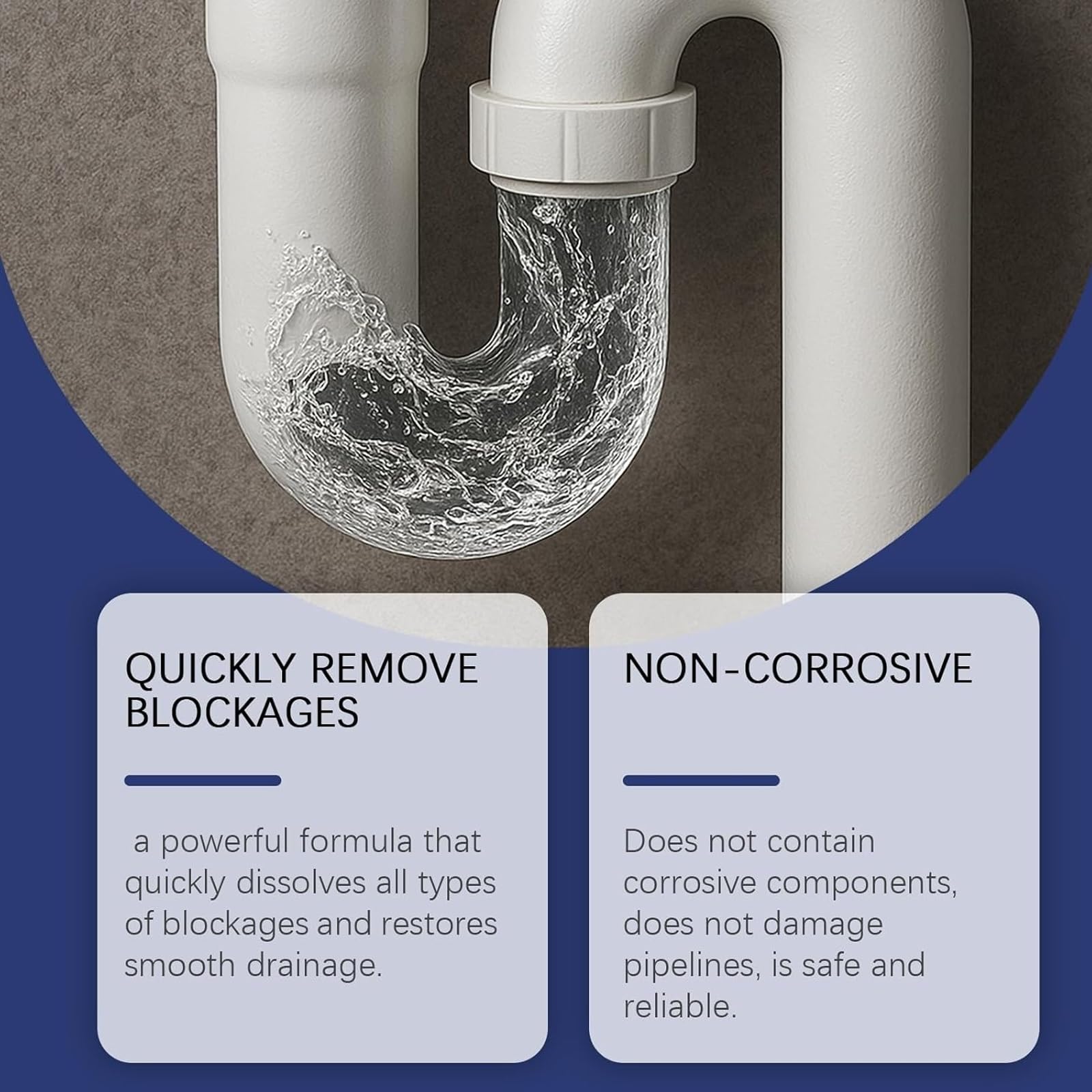 Pipe Drain Unblocker, Powerful Pipe Dredge Agent for Outdoor, Kitchen, Bathroom, Shower, Toilet, Sink and Drain Cleaner, Professional Dredge Agent, Safe for Pipes and Septic Systems(1Pc)