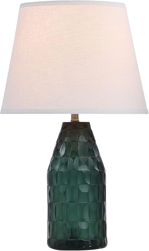 Aspen Creative Aspen Creative 40175-11, 23 1/2" High Transitional Glass Table Lamp, Clear Turquoise Finish and Empire Shaped Lamp Shade in White, 13 1/2" Wide photo 2