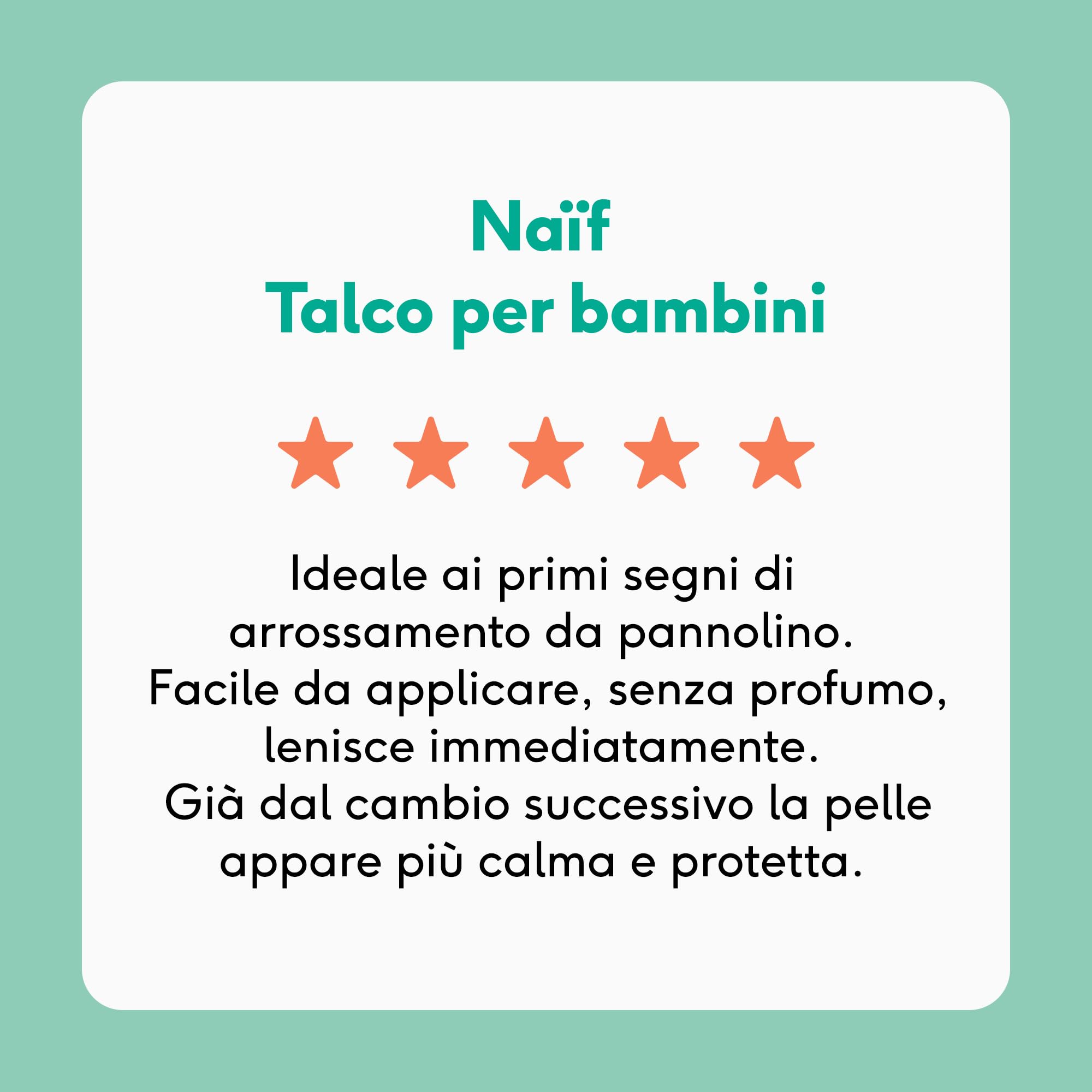 Naïf - Talco per bambini - 100% naturale a base di riso - Adatto ai neonati - 0% profumo - Dermatologicamente testato - Di origine naturale-80 g