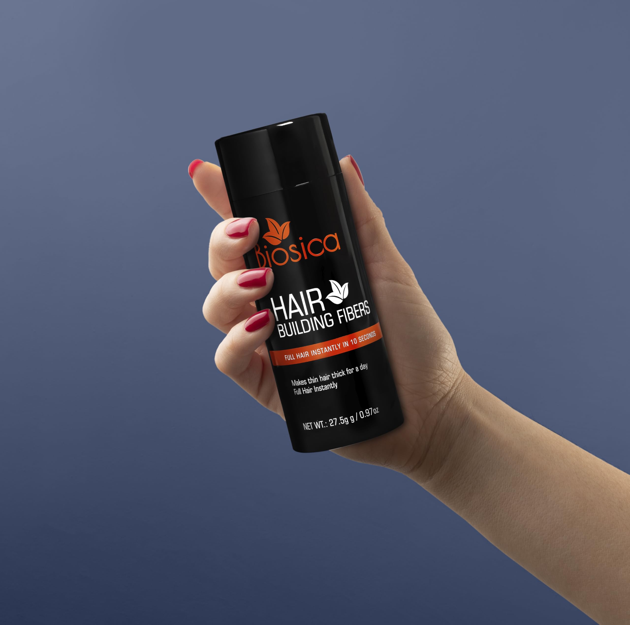 Biosica Hair Building Fibers 27.5Gm - For Thin & Fine, Hair Thickening Fibers For Men & Women, Like Caboki,Toppik etc. (Black) 2