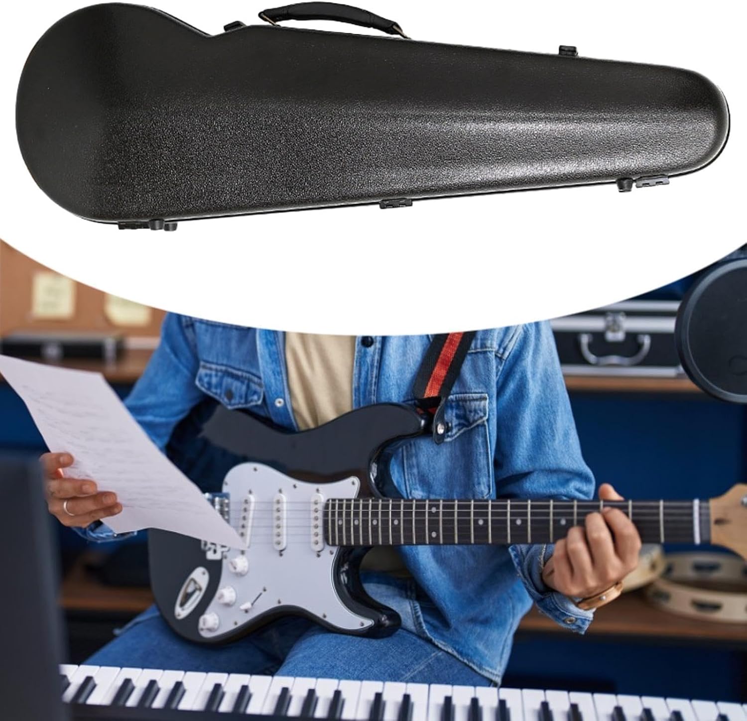 バイオリンケース 4/4 フルサイズ ハードケース 湿度計付き バック