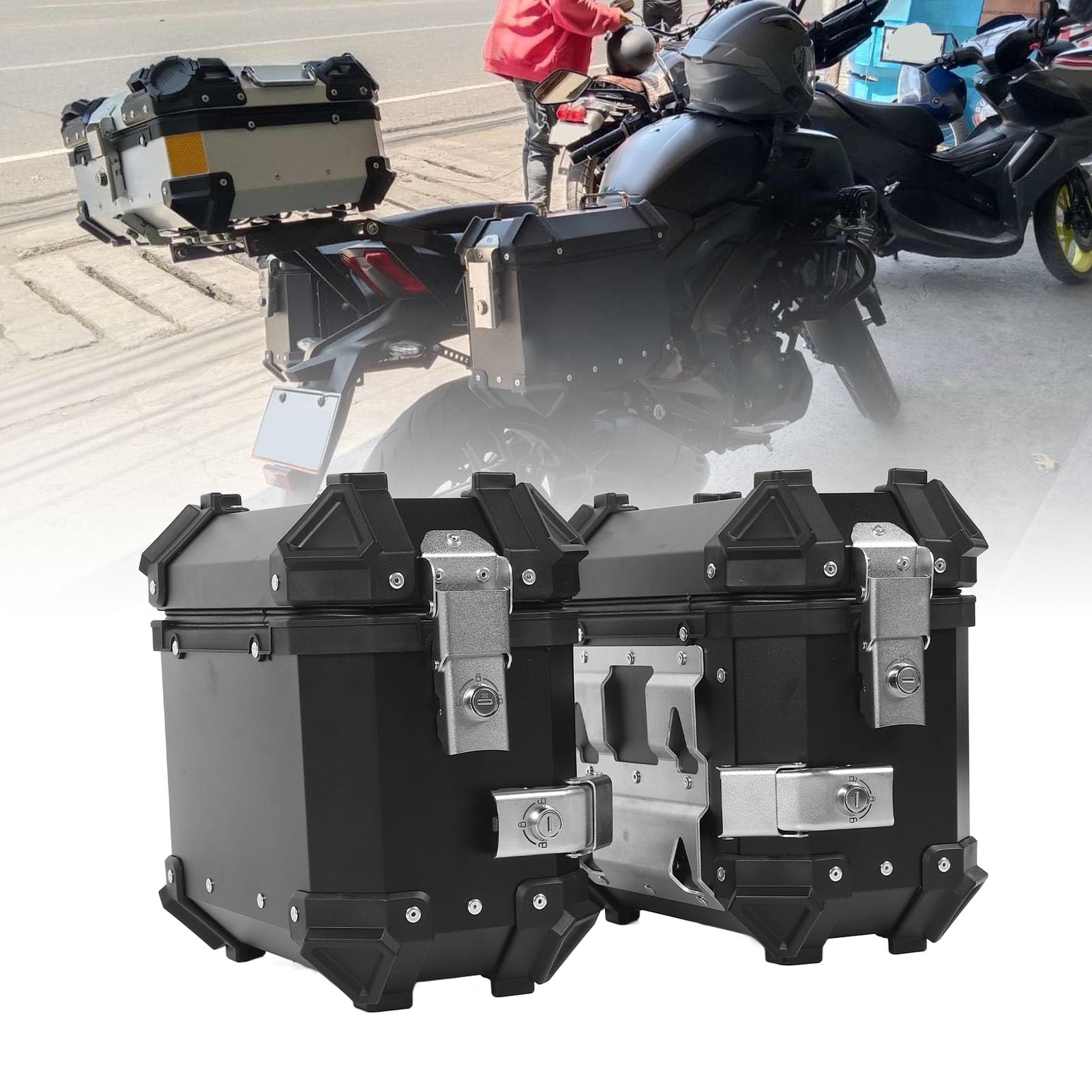 Aluminiowy Bagażnik Motocyklowy Boczny 18L z Zamkiem