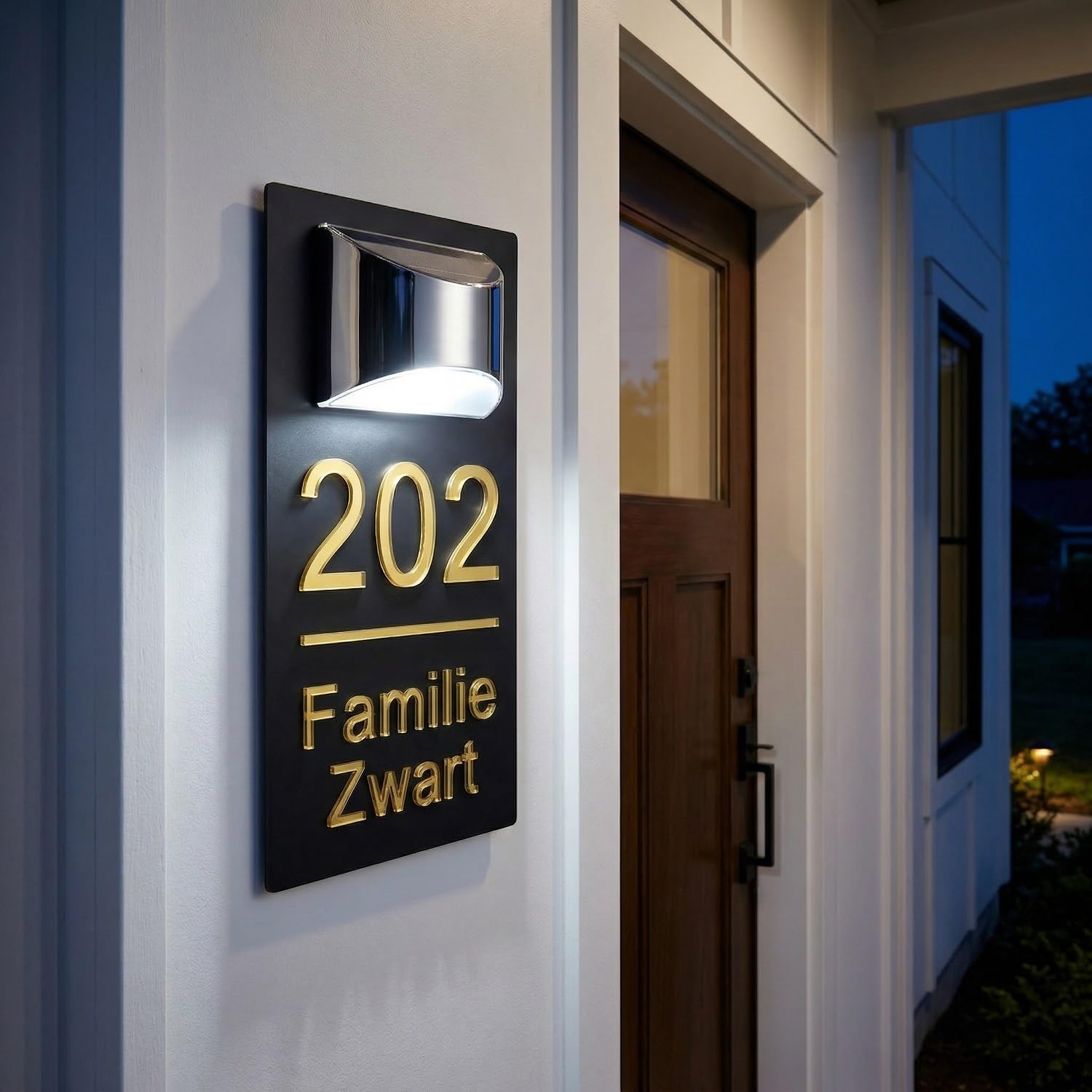 Targhetta Personalizzata con Numero Civico Esterno a LED Solare – Targa Retroilluminata Impermeabile con Numeri Civici da Esterno Personalizzati, Perfetta per un Indirizzo di Consegna Sempre Visibile — view 6