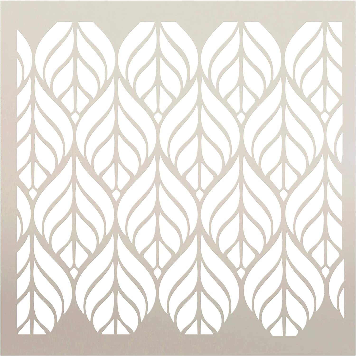 Ivana's Fun with Shapes Abstract Leaf Nature Stencil | Wood Sign | Reusable Mylar Template | Wall Decor | Multi Layering Art Project | Journal Art Deco | DIY Home - (6" x 6")