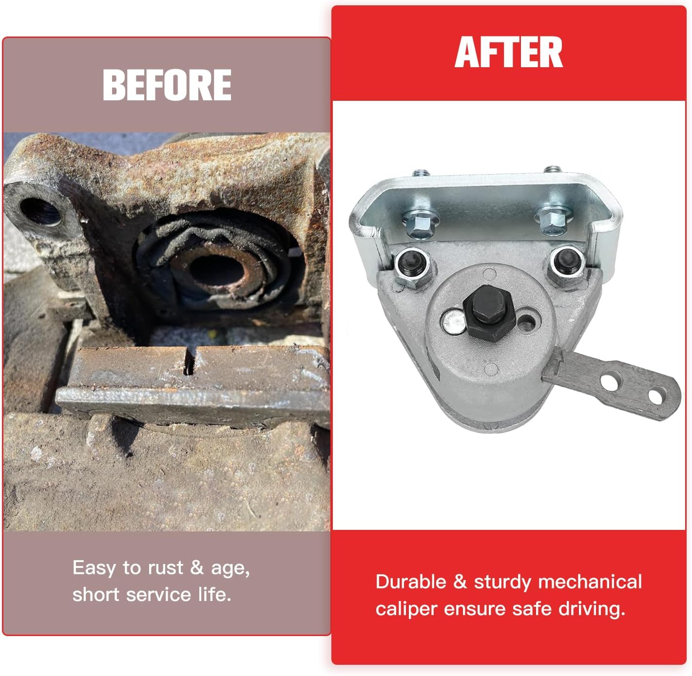 GREHUA Upgrade Go Kart Mechanical Brake Caliper Bracket & 56" Cable with Pads Kit for Predator 212cc 196cc 6.5Hp GX160 Manco 9598 9597 Yerf-Dog ASW Bristers Airheart MB-1 Carter Drift Trike Rotor - Image 7