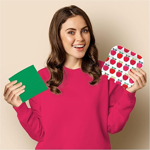 Miniatura 5 de Apple Party Mix - Platos cuadrados de postre de papel, platos de aperitivo en forma de manzana y servilletas para bebidas (32 platos y 32