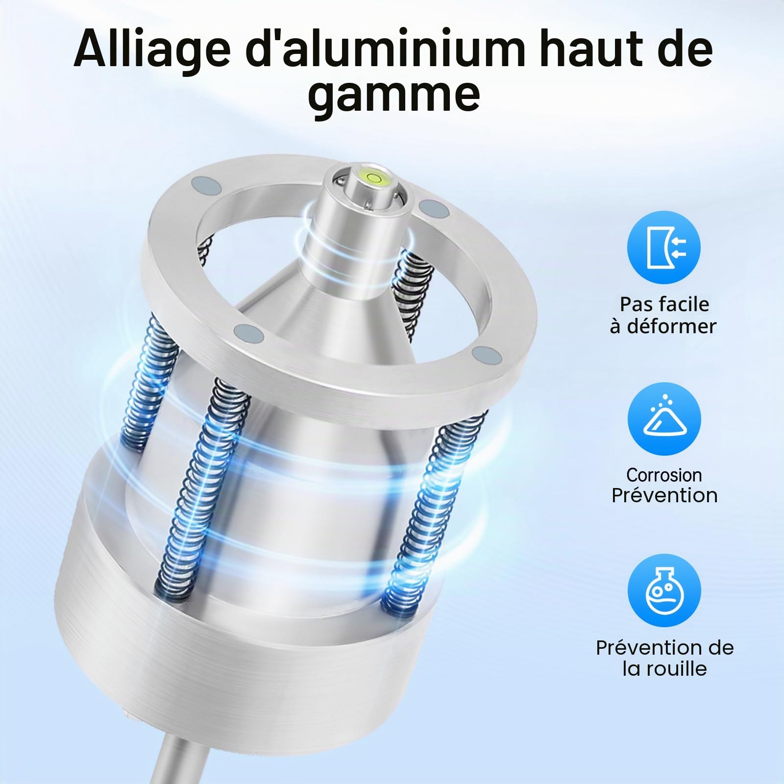 Equilibreuse de pneus pour voitures et camions - Appareil d'équilibrage des pneus en alliage d'aluminium portable - Outil de changement de pneu pour moyeux d'un diamètre de 1 à 4"