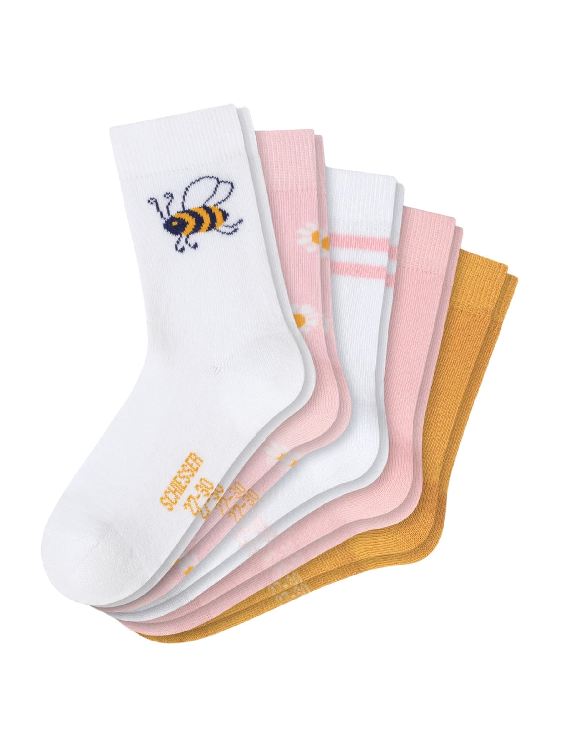 Schiesser Mädchen Kinder 5 Pack Kids Strümpfe - Größe 19 Bis 34 Socken, Sortiert 1_177716, 23-26 EU