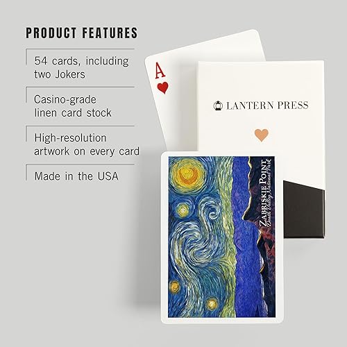 Miniatura 3 de Lantern Press Zabriskie Point, Death Valley National Park, California, Starry Night, 52 Playing Cards for Adults, Poker Size Card Deck