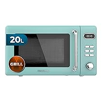 Cecotec Forno a Microonde Digitali con griglia da 20 litri Proclean 5110 Retro Green. 700 W in 5 livelli, timer fino a 60 minuti, 8 programmi e modalità sbrinamento, design vintage in verde