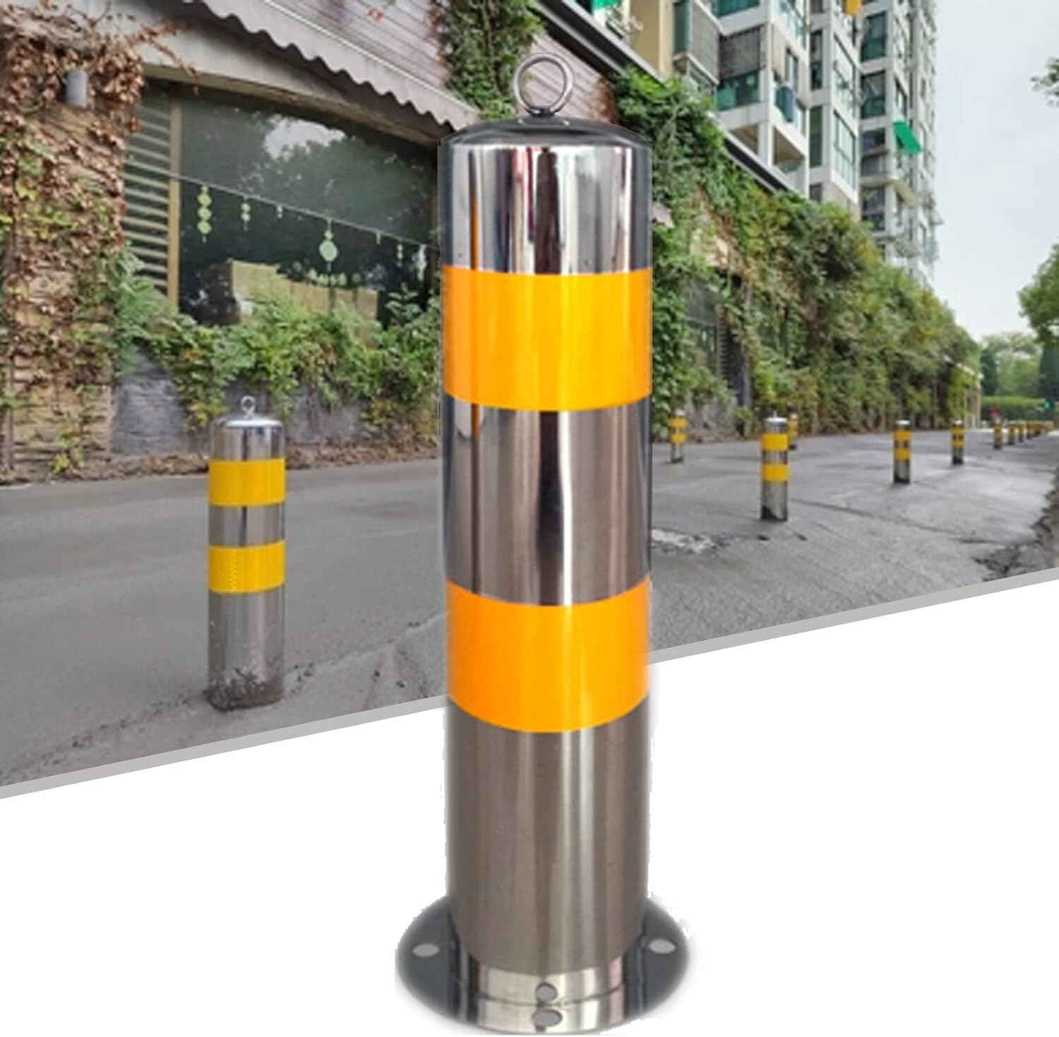Borne de stationnement métallique 114mm pour parking et allée