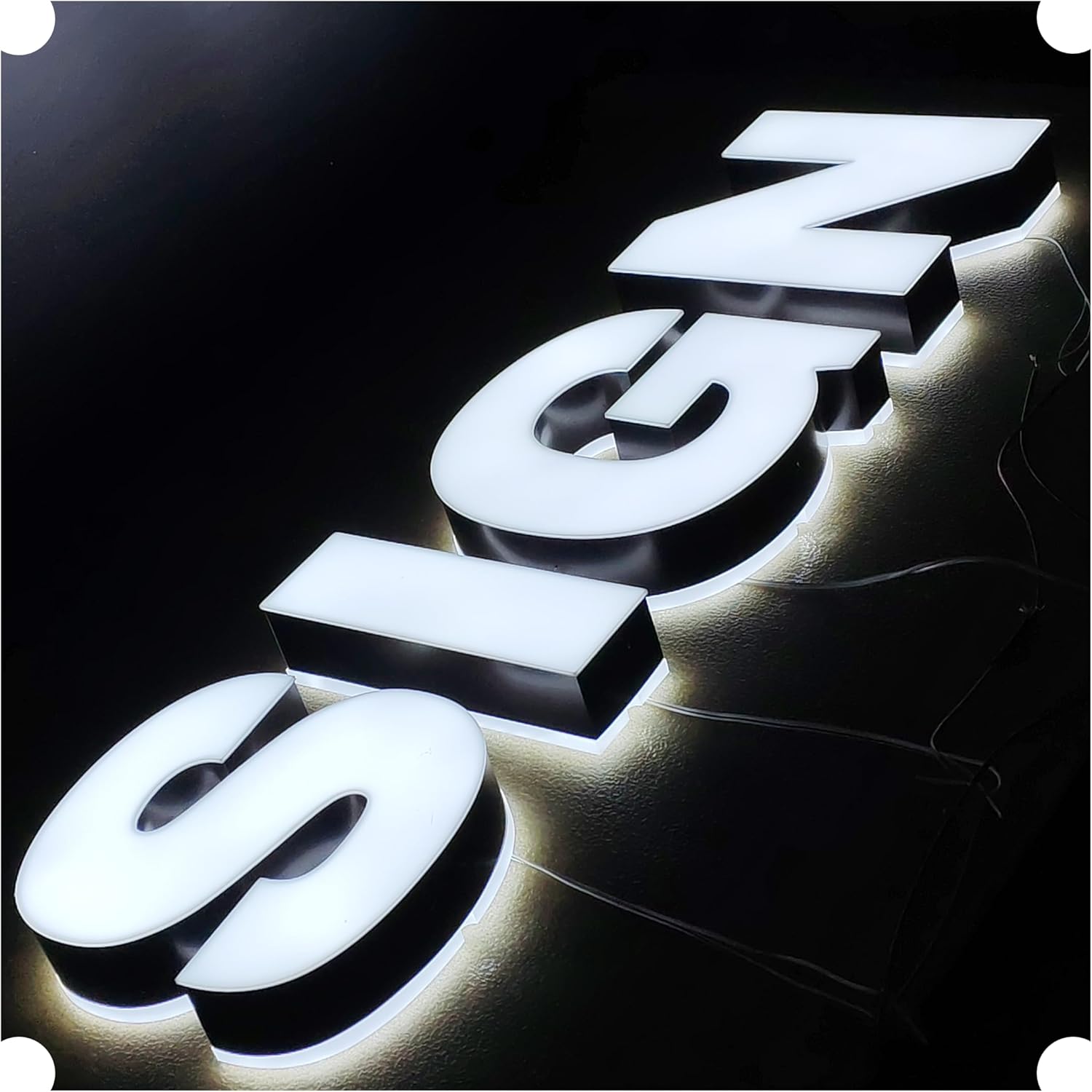 Custom LED Channel Letters, Ultra-Bright 3D Halo Illuminated Metal Business Signage for Outdoor Storefront (Customized, 7 letters)