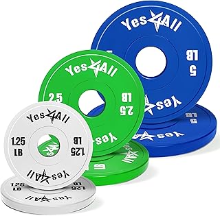 Yes4All Fractional Weight Plates Set, Available In Steel And Rubber, Set of 2/4/6 Plates in 1.25LB, 2.5LB, or 5LB Sizes, Micro Change Plates for Dumbbell and Olympic Barbell Weightlifting