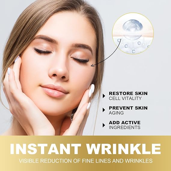 Instant Wrinkle Eraser, Natural Instant Wrinkle Remover Serum, Skin Tightening Cream for Face, Anti Wrinkle & Anti Aging face Cream, Firming Peptides Lotion Serum for Face & Body (50g, 1)