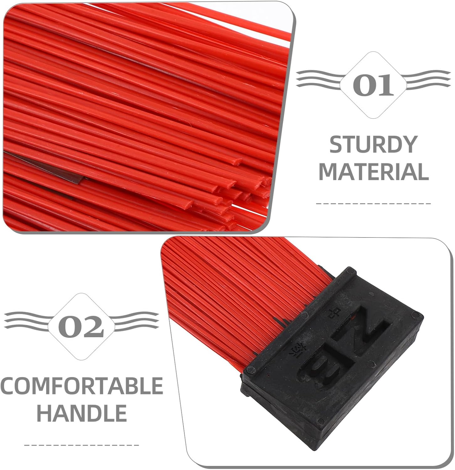 ERINGOGO 4pcs Broom Heads Set with Steel Wire Bristles, 90mm 360mm Long Heavy Duty Outdoor Broom Replacement, Multipurpose Cleaning Brush for Industrial and Sanitation Use
