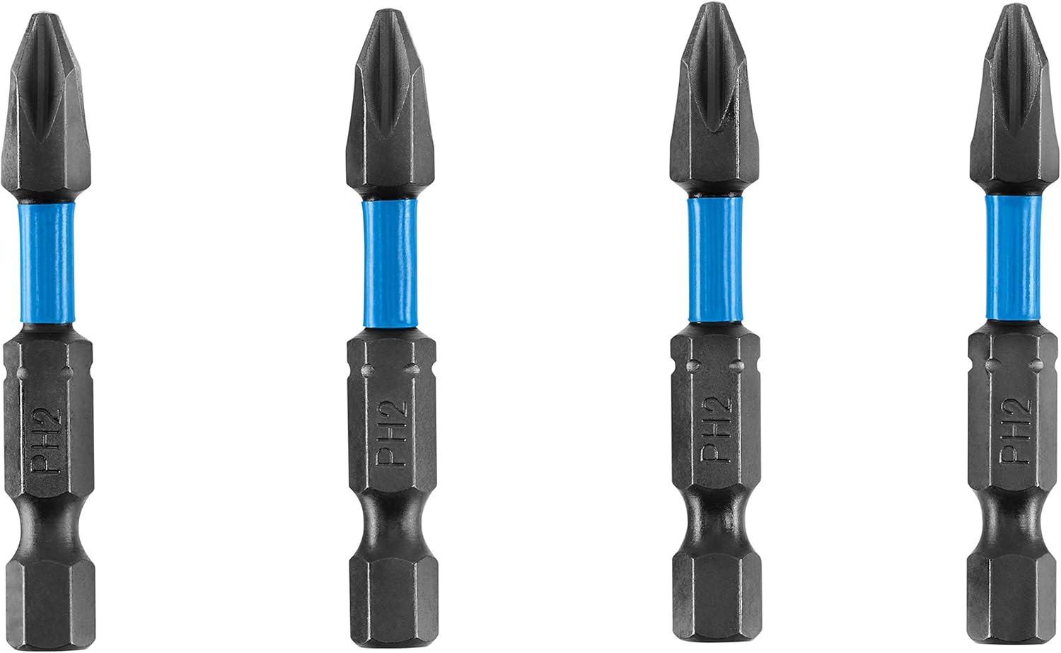 HART 4-Piece 2" IMPACT DRIVER BIT SET 1/4 HEX SHANK PH2 TORSION ZONE Phillips