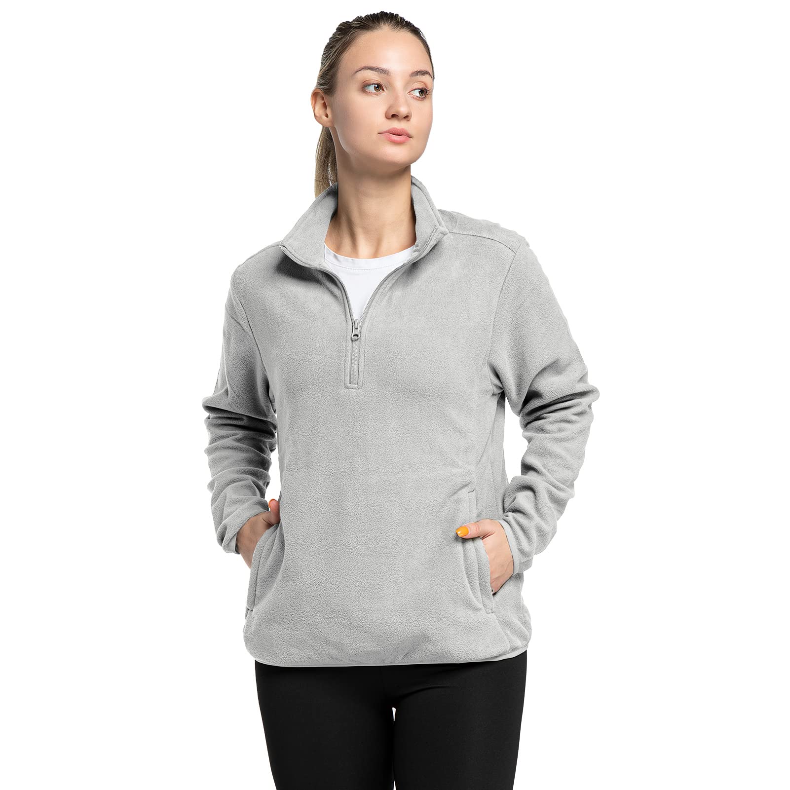 33,000ft Veste Polaire Femme 1/2 Zippé légère Chaude Manteau pour l’Hiver Sports Randonnée