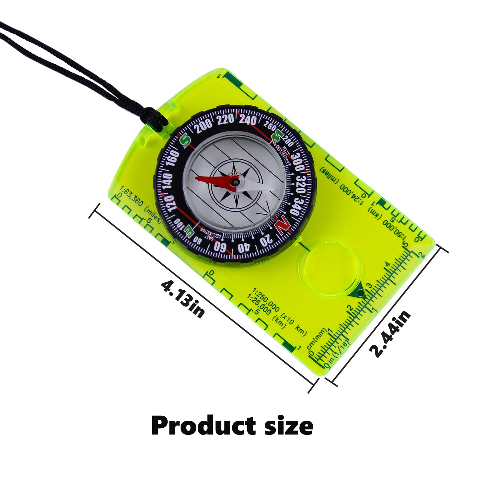Abvsdu 2 Pieces Orienteering Compass, Superior Hiking Survival Compass for Kids, Hiking Backpacking Compass Scouts Navigation Compass Waterproof Map Reading Compass for Outdoor Camping