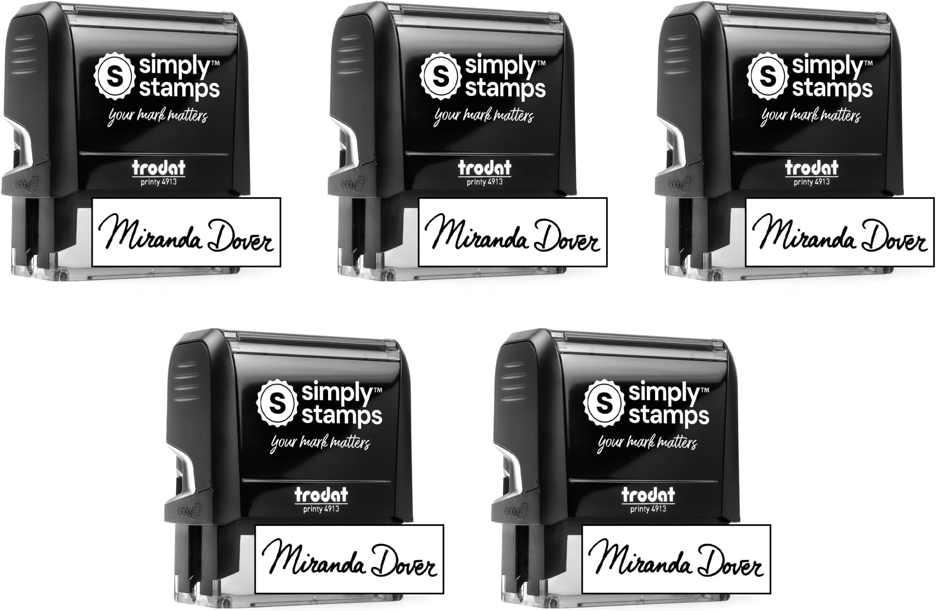 904 Custom Signature Stamp - for Signing Name - Self-Inking - 5, Large