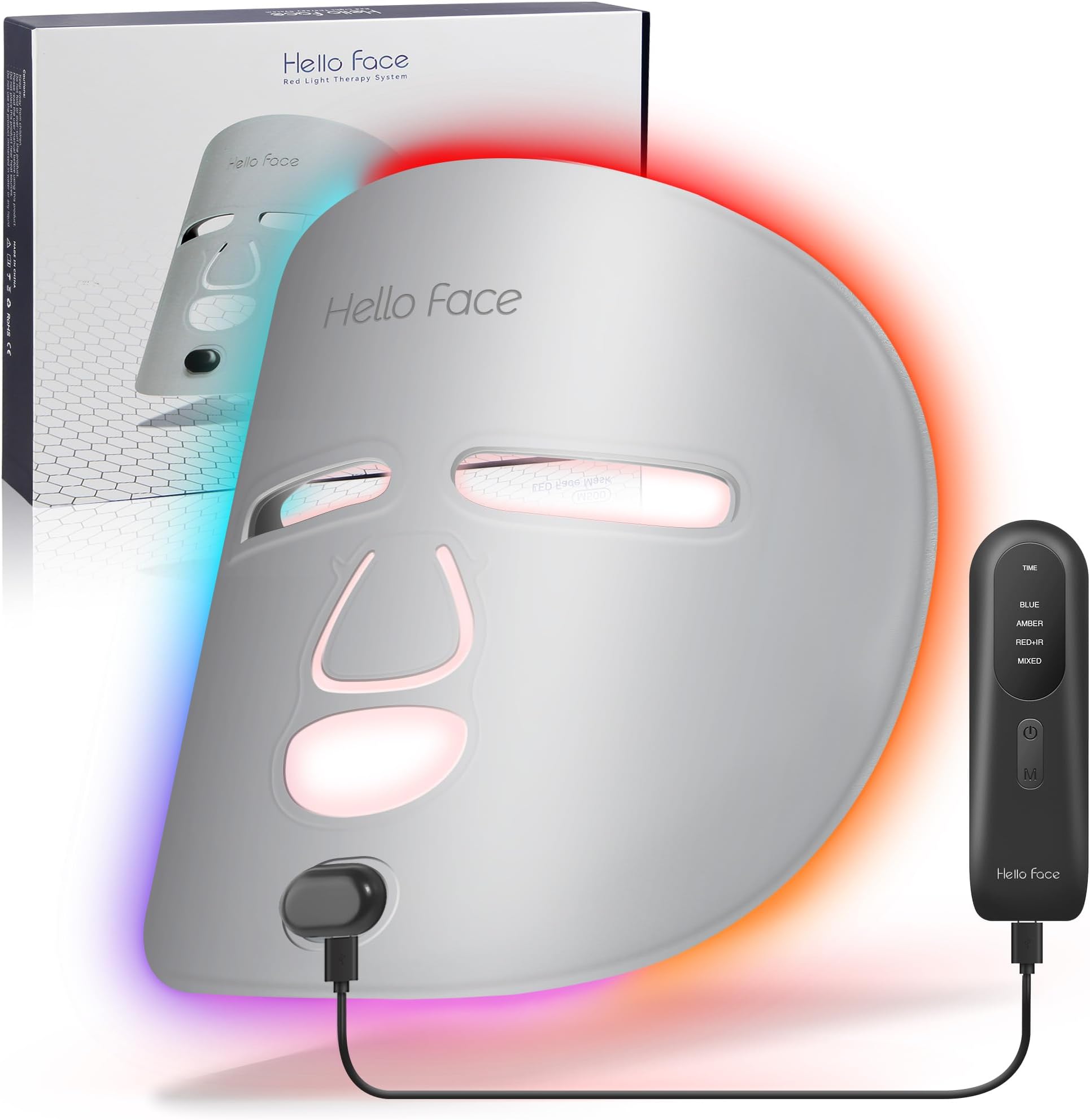 Amazon.com : NEWKEY Red Light Therapy Mask for Face,7 Colors LED Face ...