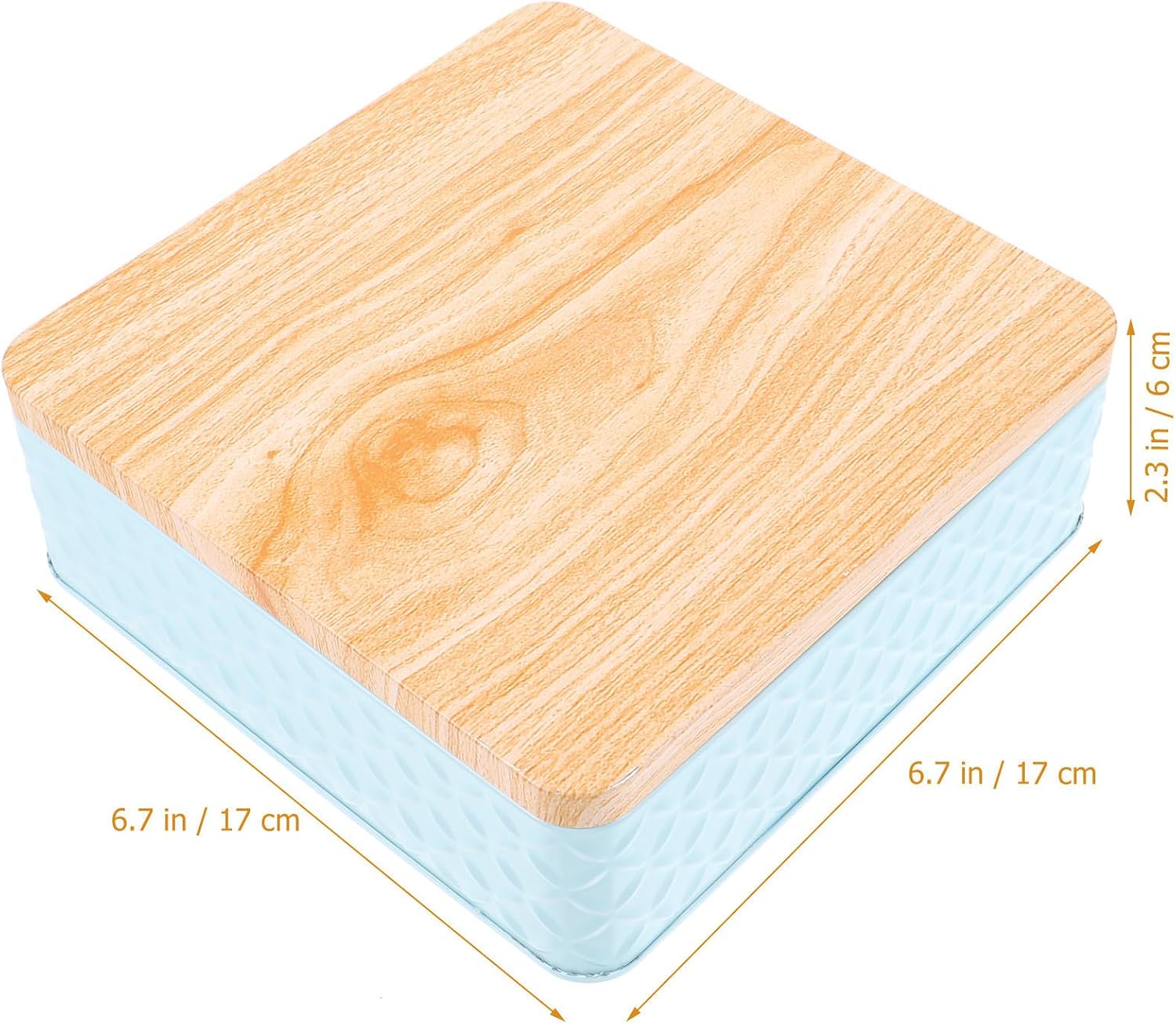 Stylish Cookie Box for Packaging, Tinplate with Wooden Lid image 2