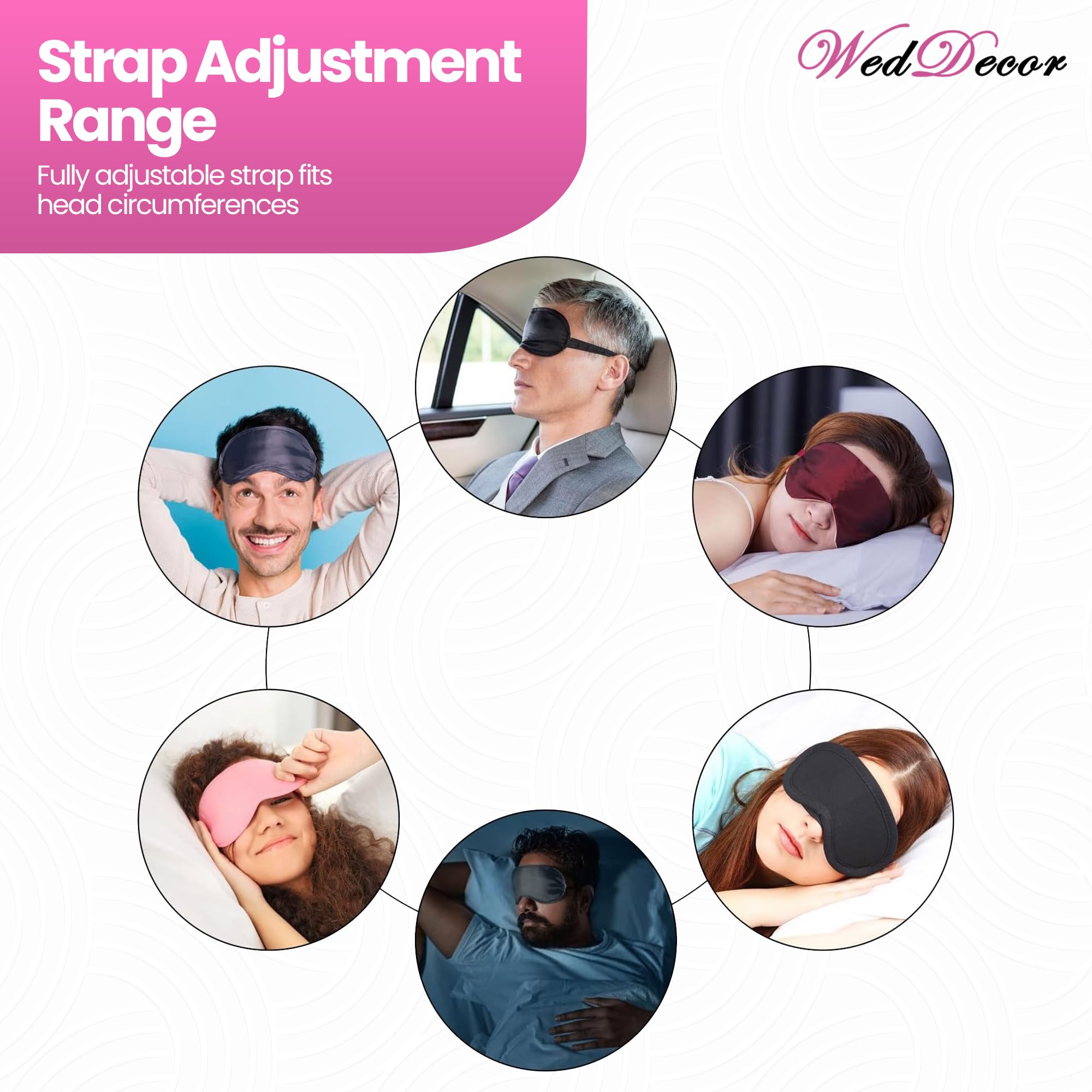 Maschera Per Dormire 3D Lato – Rosa, Con Blocco Totale Della Luce, Morbida Memory Foam, Cinghia Regolabile, Per Uomo E Donna