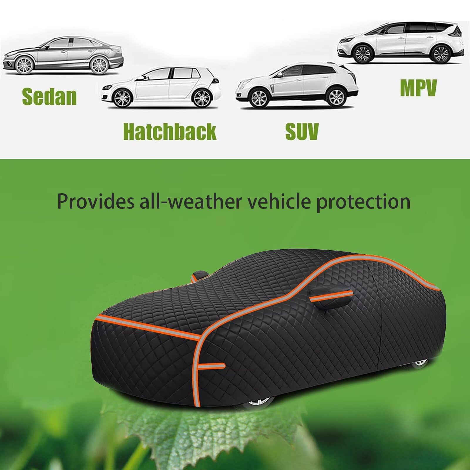 Telo Antigrandine Per Auto Compatibile Con BMW X1 U11 2022-2026,antigrandine,antinevischio,impermeabile,antipolvere,antigelo,anti-UV,antineve(Black Orange)