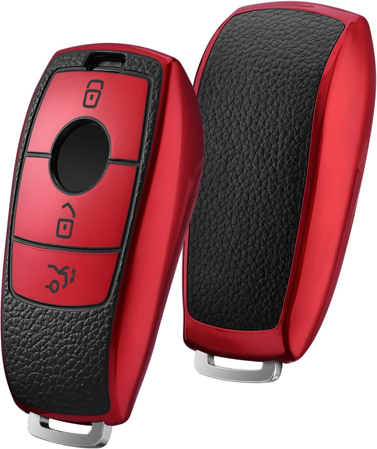 Custodia Silicone Chiave Auto Custodia In Silicone TPU Per Chiave Auto Mercedes-Benz - Colore Rosso, Protezione Anti-urto E Anti-graffio, Universale