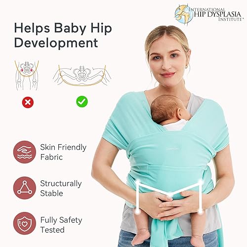 Miniatura 3 de Momcozy Fular portabebés, eslingas ergonómicas para recién nacidos a niños pequeños de 8 a 35 libras, envoltura ajustable para adultos se adapta a