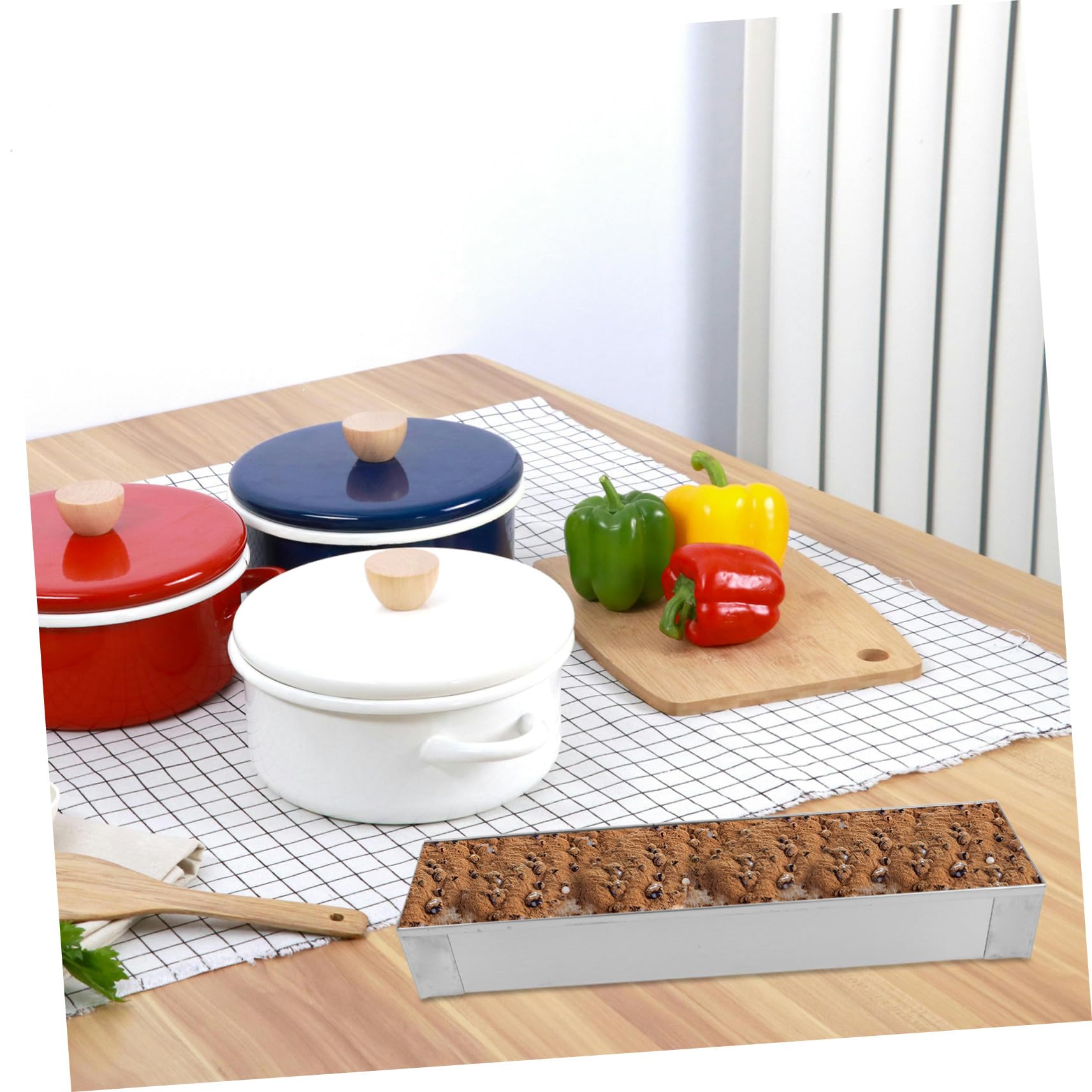 ULTECHNOVO Moule à Gâteau Rectangulaire Acier Inoxydable avec Couvercle Antiadhésif pour Cuisine Moule à Pâtisserie à Tiramisu