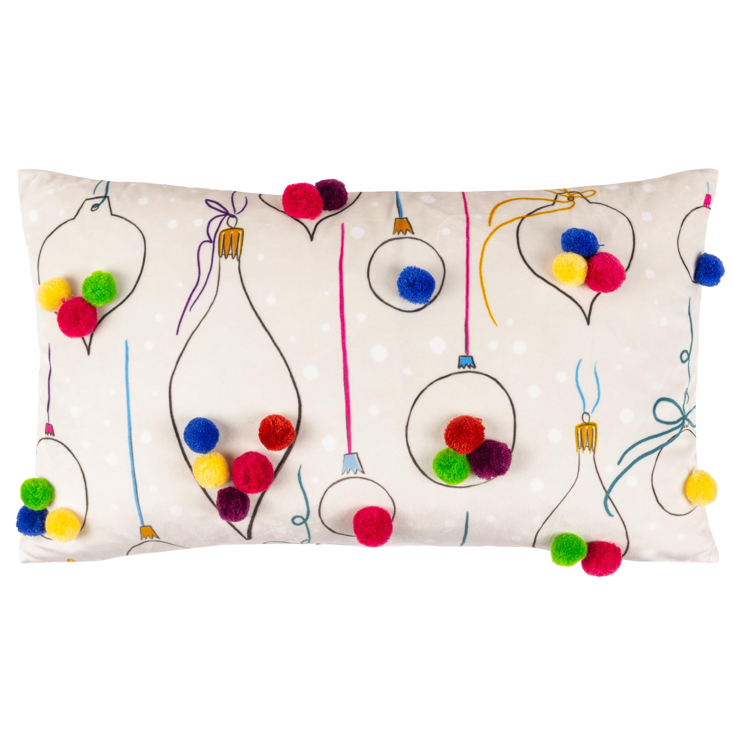 Heya Home Festive-Val Baubles Feather Cushion,Multicolour,30 x 50cm