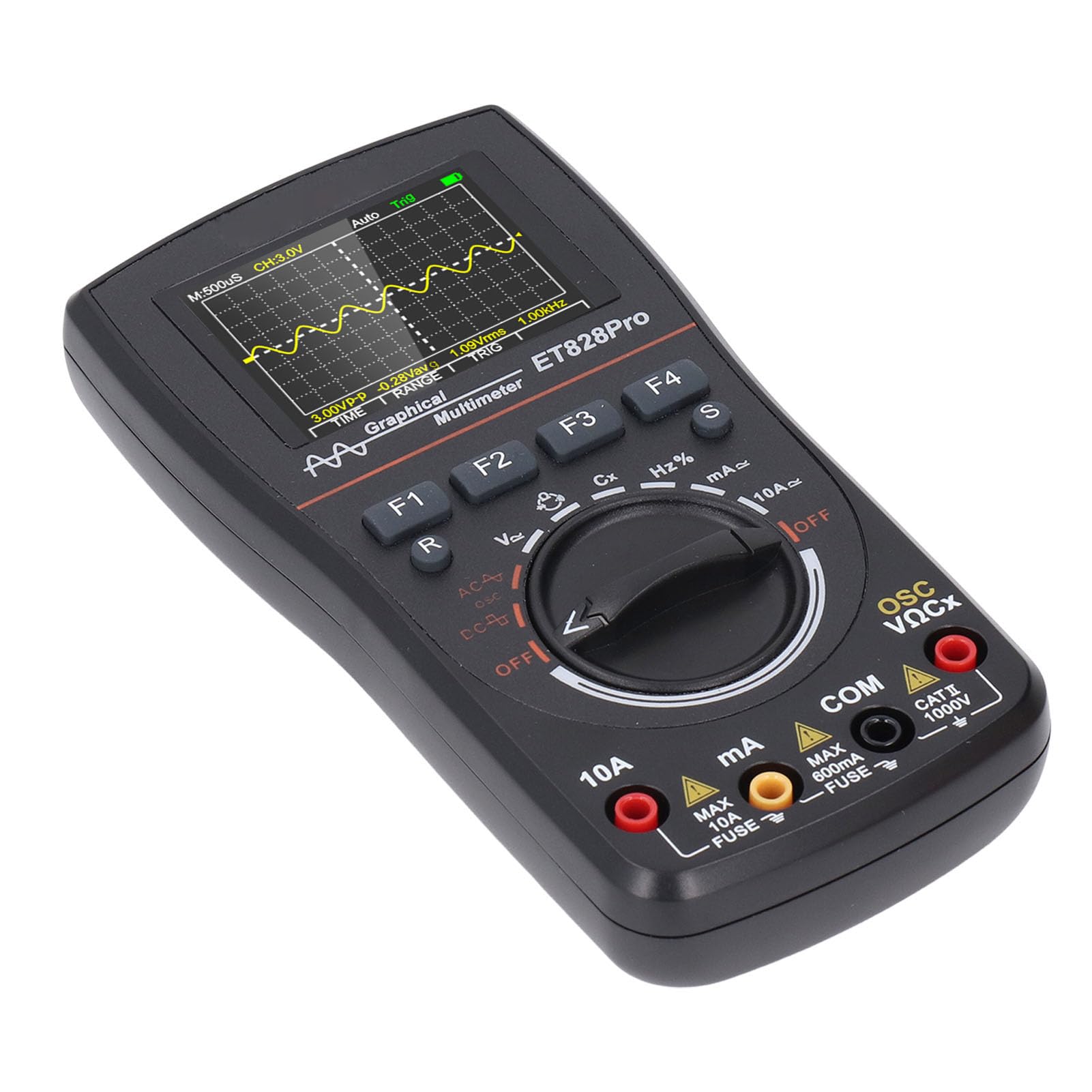Multímetro digital de 2 pulgadas para automoción profesional profesional con ancho de banda analógico de 10 MHz, frecuencia de muestreo de 50 Msp, pantalla retroiluminada de 2,4