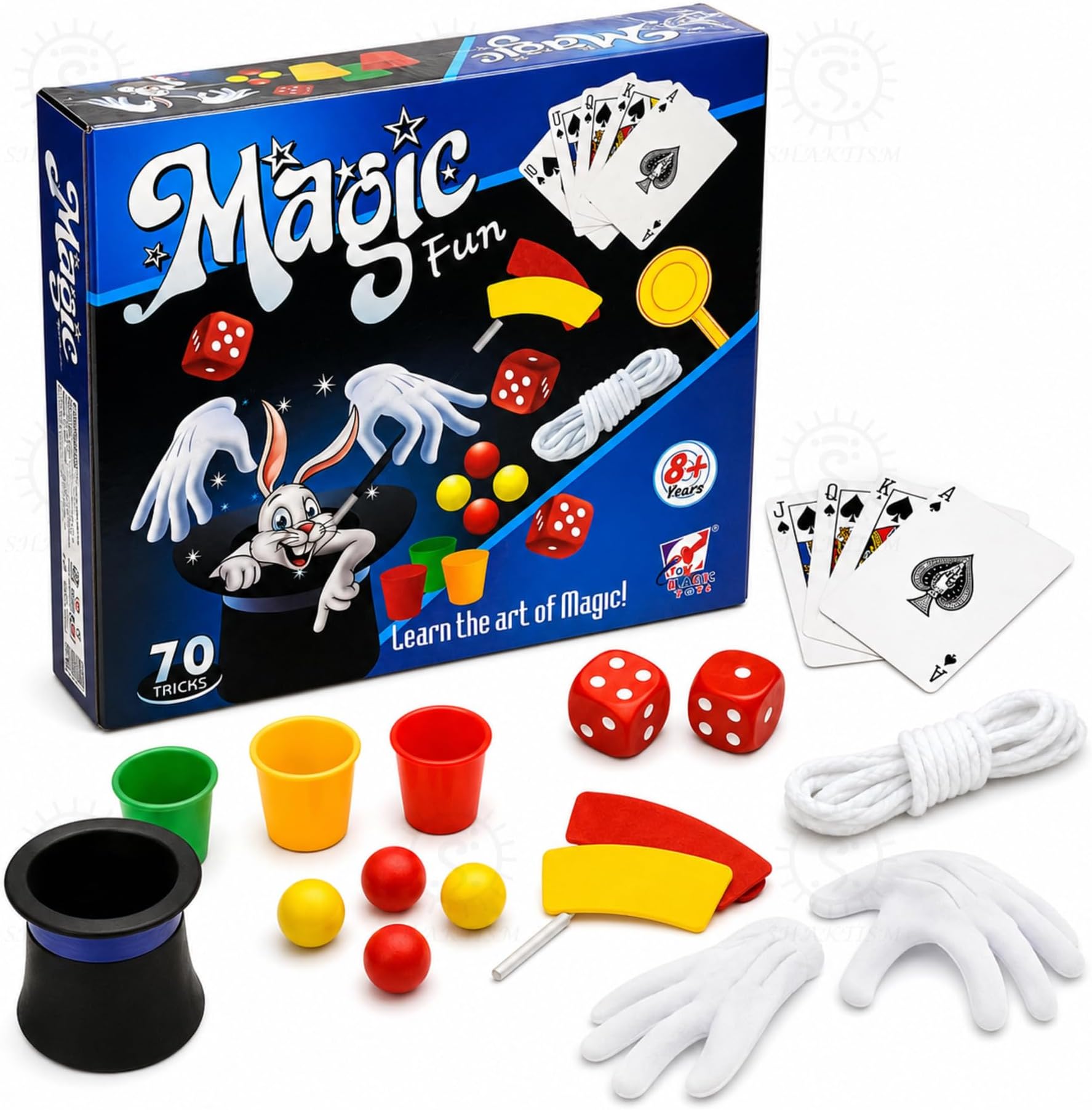 SHAKTISM Magic Show Game Box Kids with 70 Tricks, Magic Kit Games for Kids for Age 5 and up Children's Day Gift, Prank Gadgets Magic Table Birthday Gifts For unisex (70 Magic Tricks),multicolor