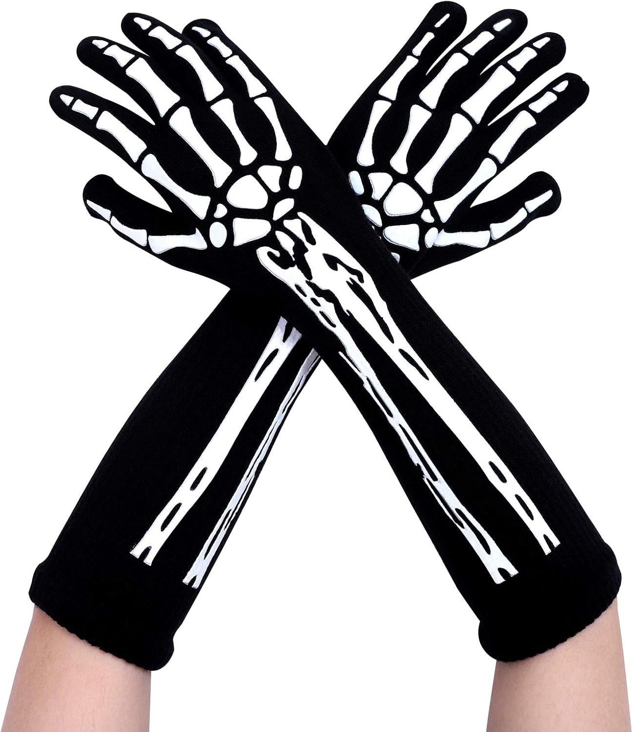 Motarto 3 Pair Halloween Unisex Full Finger Skeleton Gloves Glow in the Dark Costume Gloves : Clothing, Shoes & Jewelry