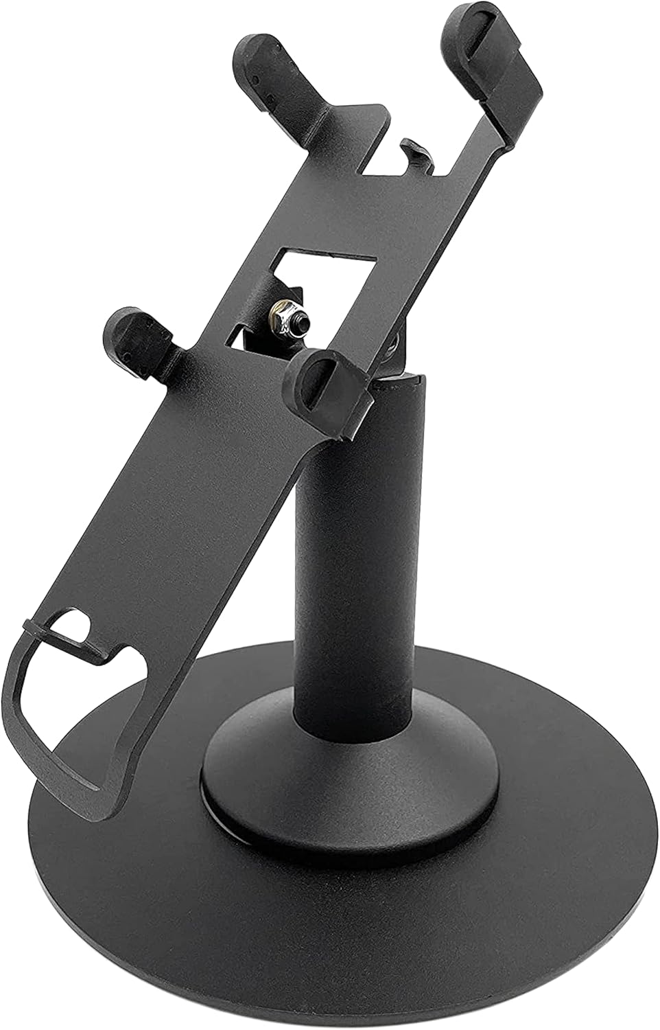 DCCStands Verifone Engage V200 & V400 7" Freestanding Swivel and Tilt Terminal Stand with Round Plate, Black