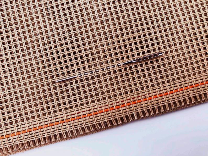 Image of Needlepoint Zweigart Penelope 10 /20 Double mesh Blank Canvas Antique Brown (18x18 inches)