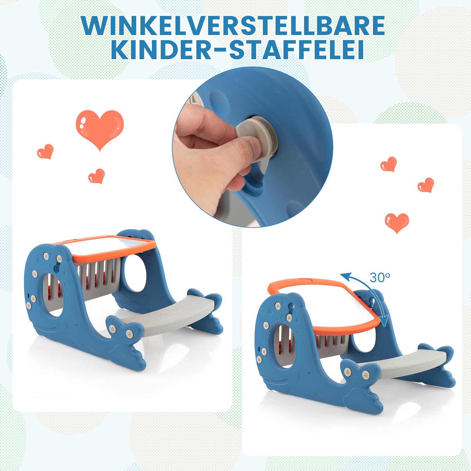 DREAMADE 4 in 1 Kinder Staffelei mit Stuhl, multifunktionale Kinderstaffelei mit Wendbare Tischplatte, Whiteboard & Bücherregal, Kindertisch Aktivitätstisch Zeichentisch für Kinder ab 1 Jahre