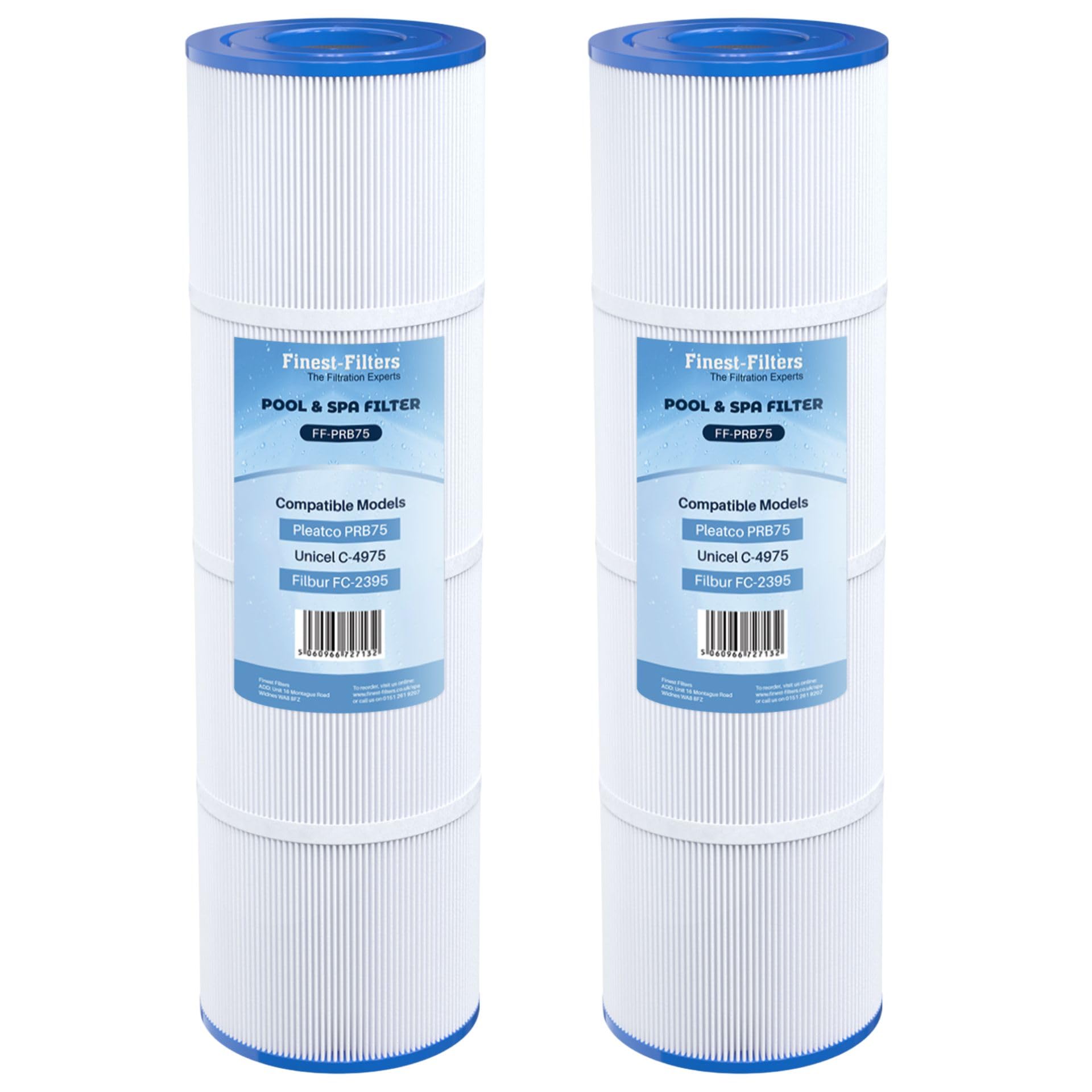 Finest-Filters Hot Tub Spa Water Filter Cartridge Compatible With Pleatco PRB75 Unicel C-4975 Darlly 40751 Hot Tub Filter (2 Pack)