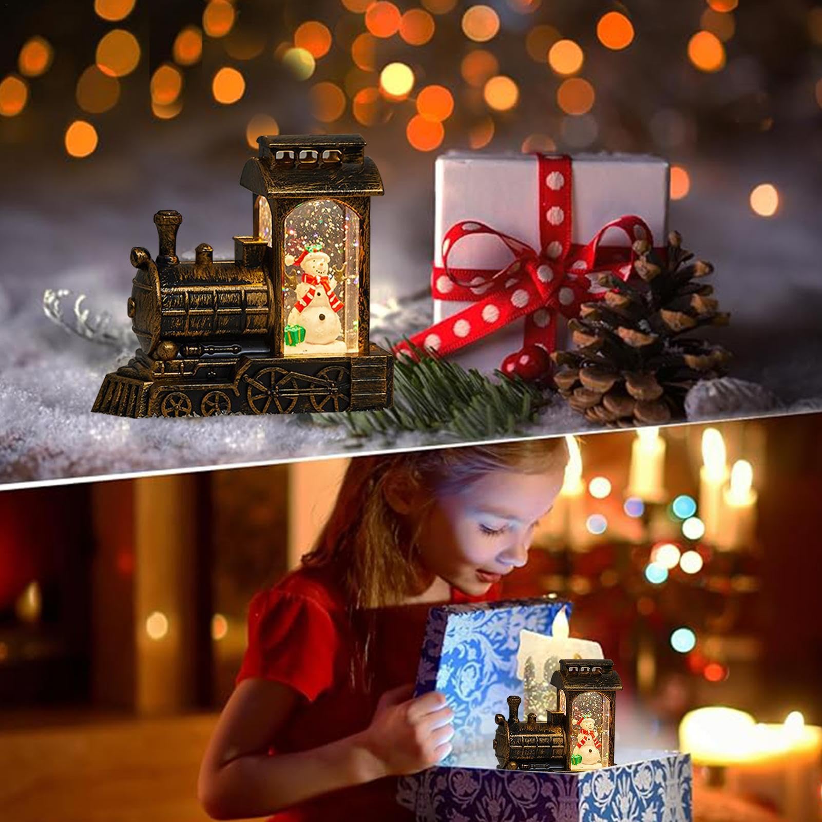 Amazon.co.jp: ライト付きクリスマススノードーム - ライト付き