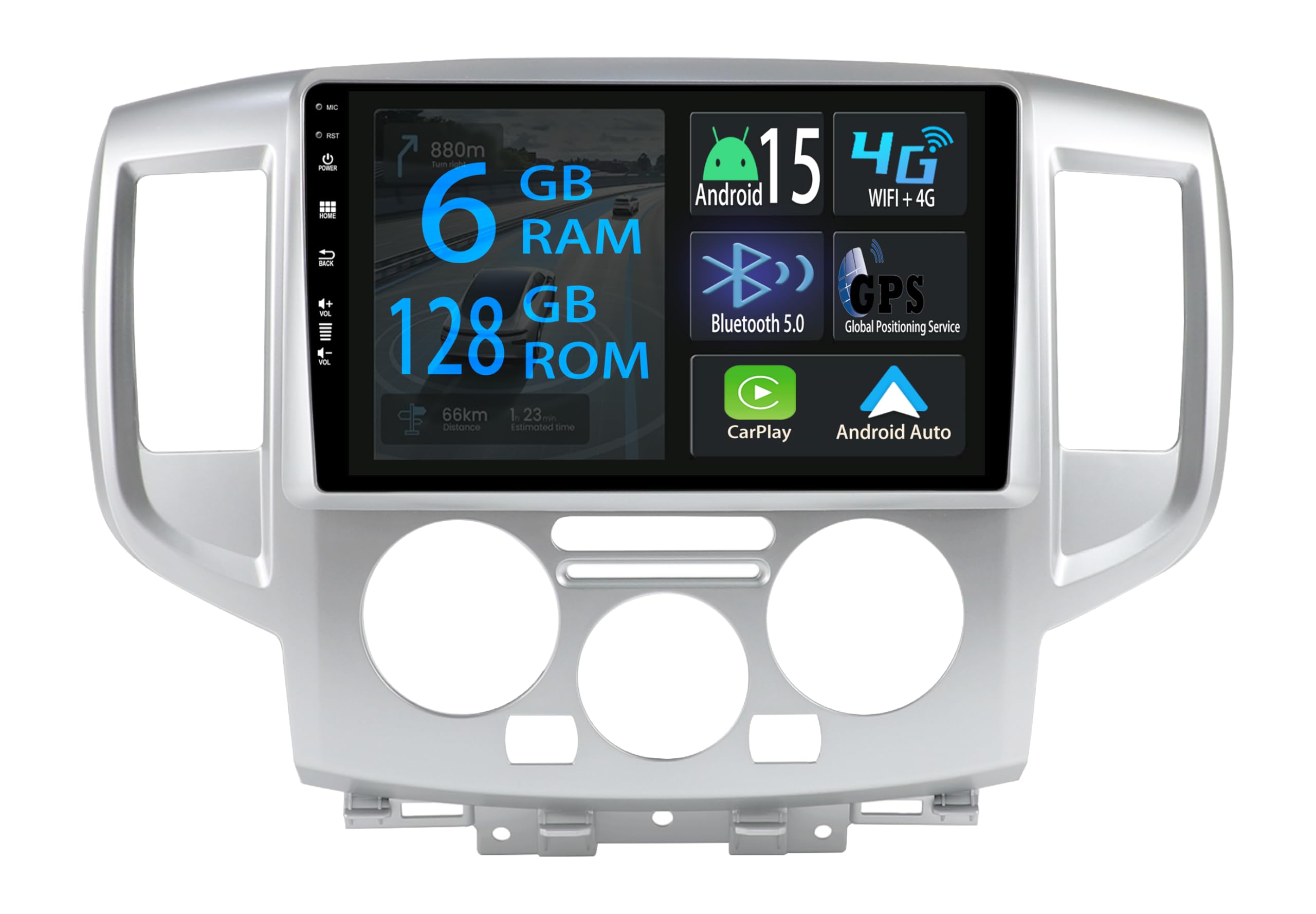 Radio Stéréo Carplay Wireless Android 15 GPS Bluetooth pour Nissan NV200 - 8