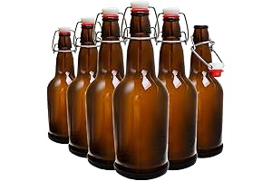 16 oz amber glass bottles with lids for home brewing