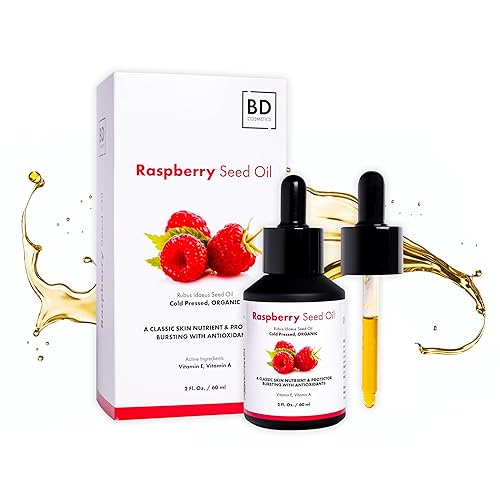 Aceite de semilla de frambuesa roja para el cuidado de la piel, 100% puro, natural, prensado en frío, vitamina E, vitamina A, aceite esencial de