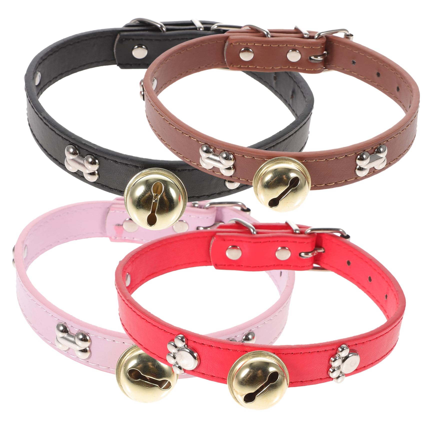 4pièces Collier Réglable pour Animaux avec Cloche Lot de Colliers Colorés pour Moutons Chèvres Et Veaux Accessoires De Bétail Adorables Et Pratiques