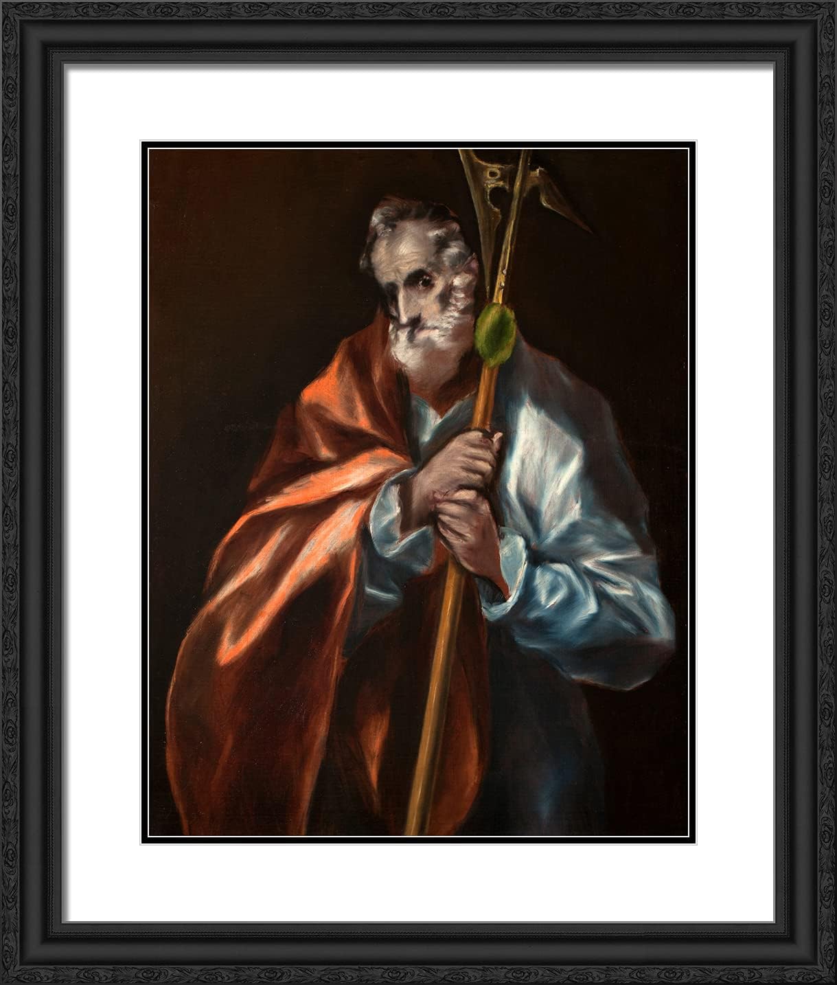 ArtDirect El Greco 20x23 Gold Ornate Framed Art Print with Double Matting Titled: Apostle St. Thaddeus Jude
