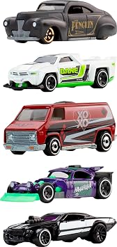 Hot Wheels Toy Cars, Batman 5-Pack Set of 5 164 Scale Die-Cast Silver Series Super-Villain Vehicles with Enhanced Deco Execution & Authentic Details